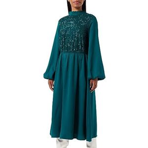 Usha - Jurk - Groen - 3/4 Lengte - Lange Mouw - Effen