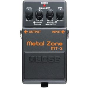 BOSS MT-2 Classic Metal Zone Effects Pedal | Legendarische High-Gain Distortion voor Gitaar en Bass | Dual-Stage Gain Circuit | Driebands Actieve EQ | Heavy Crunch en Zingende Sustain bij elk volume