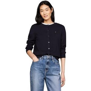 Tommy Hilfiger Dames Co Jersey Stitch Cardigan Sweater, woestijn hemel, XXS