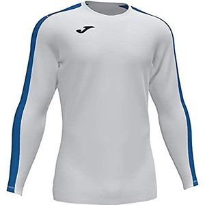 Joma Academy T-shirt met lange mouwen voor heren, wit-koningsblauw, L
