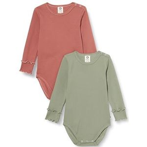 Müsli by GREEN COTTON Rompertje/body  pastelgroen / pitaja roze