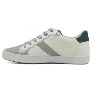 Geox D BLOMIEE C Sneakers voor dames, Optic White/DK Green, 39 EU, Optic White Dk Green, 39 EU