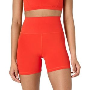 Amazon Essentials Active FormFlex Boterachtige Zachte Hoge Taille 5"" Yoga Biker Shorts, Rood, L