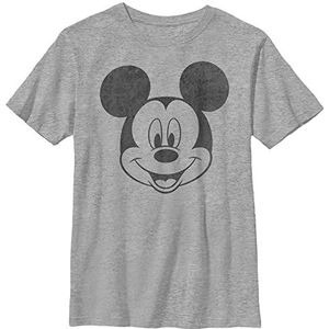 Disney Mickey Face T-shirt voor jongens, Sportieve heide, XL