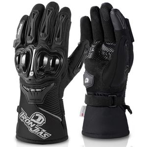 IRON JIA'S Motorhandschoenen winter warme beschermende handschoenen waterdicht winddicht GUANTES luvas touchscreen (zwart, L)