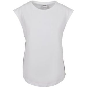 Urban Classics Dames T-shirt Dames Basic Shaped Tee, Basic T-shirt voor vrouwen met ingekorte mouwen in 6 kleuren, maten XS - 5XL, wit, M