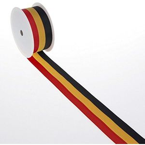 Deko und Band Nationale band België - zwart, geel, rood - 40 mm x 25 m - 2436 40 B