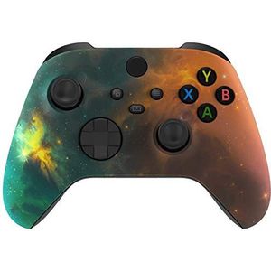 eXtremeRate Cover Faceplate voor Xbox Series X S Controller,Vervanging Case Shell voor Xbox Series X S Controller Model 1914(Zonder Controller)-Oranje Sterren Universum