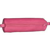 Alassio 43144 - pennenrol van echt leer, pennenetui roze, slet ca. 21 x 6 cm, pennenetui rond, etui voor schrijfgerei, luier met ritssluiting