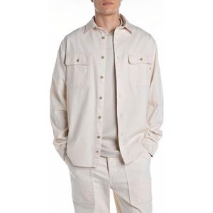 Replay heren overhemd, 200 Ecrù, L