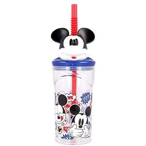 Stor Mickey Mouse Herbruikbare kinderbeker met rietje en deksel met 3D-figuur en 360 ml inhoud