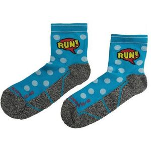 Comic Running Socks, mannen, vrouwen, grappig, naadloos, thermal, blauw #Comic, maten 36-45