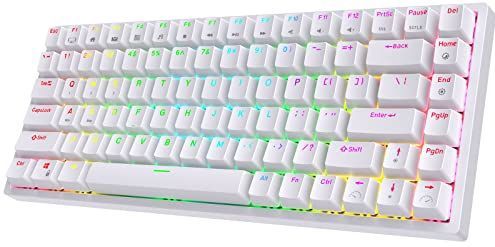RK Royal Kludge RK84 Gamingtoetsenbord, draadloos via Bluetooth, 2,4 GHz, 75%, RGB, mechanisch, drie modi, met hot-swap-compatibele tactiele bruine toetsen