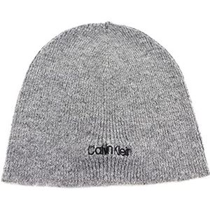 Calvin Klein Heren Basic Wool No Fold Beanie Hat, houtskool, Eén Maat