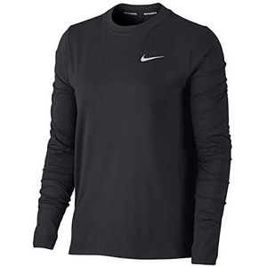 Nike W Nk DF Element Crew shirt met lange mouwen voor dames, Zwart/Reflective Silv, M