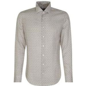 Seidensticker Zakelijk overhemd voor heren, slim fit, zacht, kent-kraag, lange mouwen, 100% linnen, zand, 42