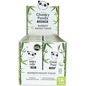 The Cheeky Panda Bamboe Facial Tissue | 14 x Plastic Free Travel Tissue Packs| 140 Super Soft Pocket Weefsels