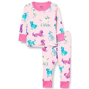 Hatley Organic Cotton Pyjamaset met lange mouwen voor meisjes, Perfect Pups, 3-6 Maanden
