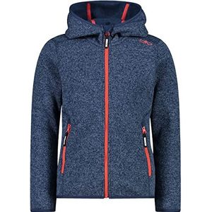 CMP Meisjes Knit Tech Mélange fleece jas met capuchon KID G JACKET FIX HOOD
