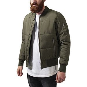 Urban Classics Heren Jas Basic Quilt Bomber Jacket, groen (olijf 176), S