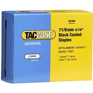 Tacwise 1065 Type 71/8 mm Gegalvaniseerde zwarte bekleding nietjes, verpakking van 20.000