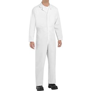 Red Kap Men's Twill Action Back Coverall, White, Medium