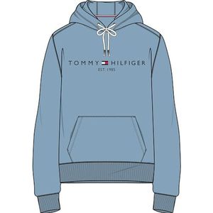 Tommy Hilfiger Tommy Logo Hoody Sweatshirt met capuchon voor heren, Sleepy Blauw, XXL