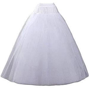 SuBleer A-lijn, hoepelloze petticoat, hoepelrok, 4-laags, slips, onderrok, grote maten, voor trouwjurk, wit, maat XL, Einheitsgröße-3XL