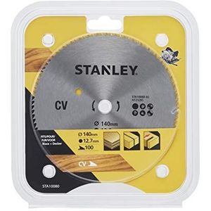 Stanley STA10800 CV-dwarsdoorsnedezaagblad (100 tanden, 140 mm diameter, 12,7 mm boring, geschikt voor Black+Decker machines, gebruik in speerhout, fijne sneden en doorsneden)