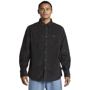 Quiksilver Smoke Trail Cord Herenshirt met lange mouwen, zwart, XS