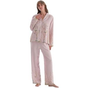 Dagi Dames normale taille bedrukte geweven broek pyjamabroek, Licht Lila, 42