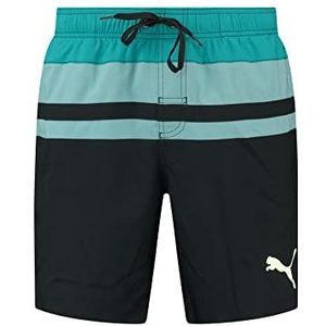PUMA Mid Shorts Boardshorts voor heren, Black Teal Combo, XS