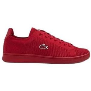 Lacoste 45SMA0023, korte sneakers voor heren, rood/rood, 43 EU, Rood, 43 EU