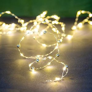 Talking Tables Gouden Kraal LED String Lights Batterij Aangedreven | 3m op Draad voor Eettafel Decoratie, Slaapkamer Decoraties, Bruiloft, Kerstmis