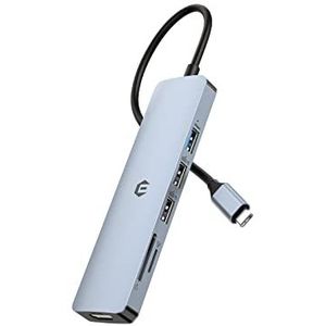 HOPDAY USB C Hub, 6-in-1 USB C-adapter voor MacBook Air/Pro, Dual Display 57K HDMI Docking Station