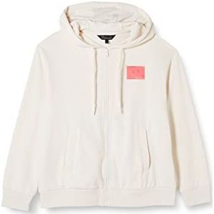 Armani Exchange Dames hoodie met ritssluiting, trekkoord, logo patch op voorzijde capuchon sweatshirt, ISO, medium