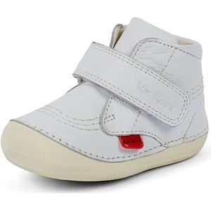 Kickers Unisex Baby Softer Hi Boots | Zachte zool | Gemakkelijk te bevestigen | Comfortabel | Gewatteerd, Wit, 4.5 UK Child
