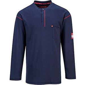 Portwest FR02 Bizflame Henley Shirt, Marine, Grootte XL