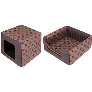 Hobbydog R4 ButjBL2 Hondenbed Vlinder R4 53 x 53 cm Lichtbruin met Paws, XL, Brown, 1 kg