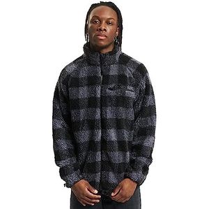 Brandit Teddyfleece jas, grijs/zwart, XL