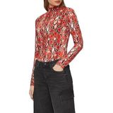 T-shirt - Vrouwelijk - Lange Mouwen - Slanke Pasvorm - Elastische Viscosemix