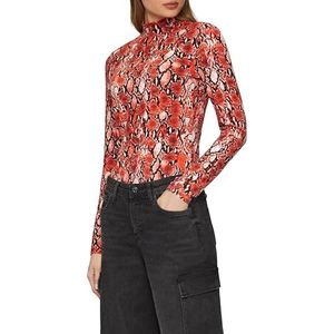 T-shirt - Vrouwelijk - Lange Mouwen - Slanke Pasvorm - Elastische Viscosemix