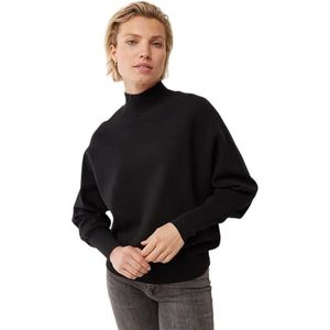 Mexx Dames Mock Neck Gebreide Pullover Sweater, Zwart, XL