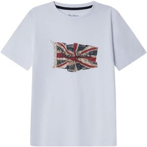 Pepe Jeans - Union Jack T-shirt - Wit - Korte Mouwen - Jongens
