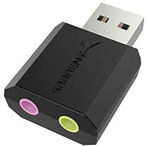 SABRENT USB Externe Stereo Sound Adapter voor Windows en Mac. Plug and play Geen drivers nodig. (AU-MMSA)