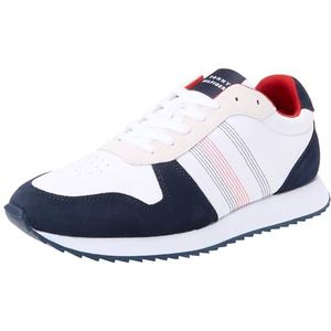 Tommy Hilfiger Heren Runner Evo Mix Stitch Mid Top, Desert Sky, 10 UK, woestijn hemel, 44 EU