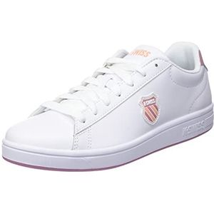 K-Swiss Court Shield Sneakers voor dames, WHT/FXGLVE/Apricot, 35,5 EU, white fxglve abrikoos, 35.5 EU