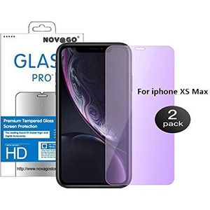 Novago displaybeschermfolie van gehard glas, compatibel met iPhone XS Max, 2 stuks