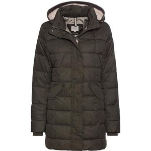 camel active Gewatteerde damesjas met afneembare capuchon, donkergroen, 34