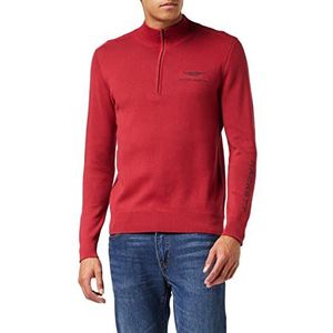 Hackett London Men's AMR Knit HZIP Cardigan Sweater, Red SIN, 3XL
